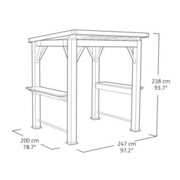 Keter Outdoor Garden Grill Brown Steel Bbq Shelter 2.38M(H) 2.47M(W) - thumbnail 5