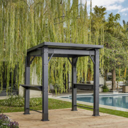 Keter Outdoor Garden Grill Brown Steel Bbq Shelter 2.38M(H) 2.47M(W)