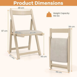 Accent Armless Kitchen Chair Foldable Dining Chair Set Of 4 Beige - thumbnail 2