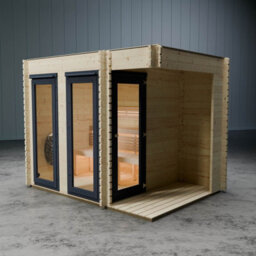 Waltons Novi Outdoor Sauna With Small Veranda, Garden Cabin, Scandinavian Sauna With Veranda, 4 Heating Options, Aspen Bench - thumbnail 2