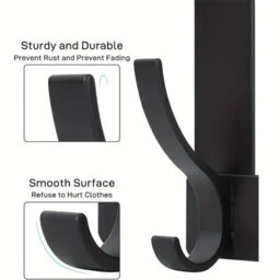 Over The Door Hanger 6 Hooks Clothes Coat Jacket Rack Towel Holder Storage Uk - thumbnail 4