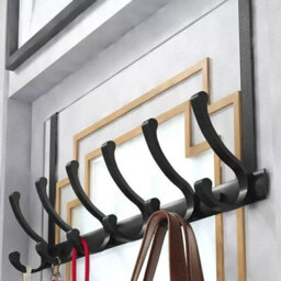 Over The Door Hanger 6 Hooks Clothes Coat Jacket Rack Towel Holder Storage Uk - thumbnail 6