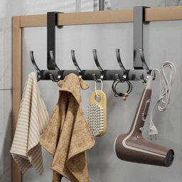 Over The Door Hanger 6 Hooks Clothes Coat Jacket Rack Towel Holder Storage Uk - thumbnail 7