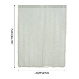 Living And Home Bohemian Light Green Faux Linen Curtain Semi Sheer Rod Pocket Window Drape With Decorative Tassels - thumbnail 8