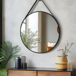 Artloge 60Cm Hanging Circle Mirror Wall Decor Aluminum Frame Round Mirrors Bathroom Bedroom, Black - thumbnail 6