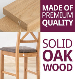 Hallowood Furniture Pair Of Oak Small Cross Back Chairs With Grey Fabric Seat - thumbnail 6