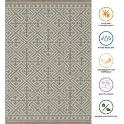 Homeart Outdoor Rugs Easy Cleaning Area Rugs For Balcony,garden,picnic,uv Weather Resistant  Beige Cream, 80 X 150 Cm - thumbnail 6