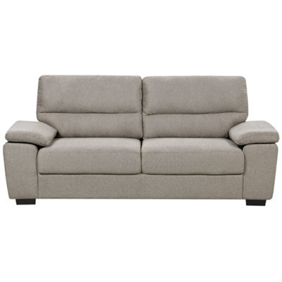 Beliani Sofa 3 Seater Vogar Fabric Light Brown - image 1