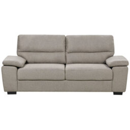 Beliani Sofa 3 Seater Vogar Fabric Light Brown - thumbnail 1