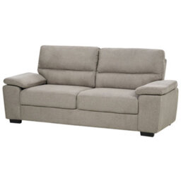 Beliani Sofa 3 Seater Vogar Fabric Light Brown - thumbnail 4