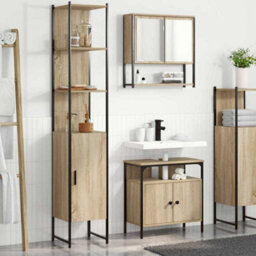 Berkfield Bathroom Furniture Set 3 Pcs Sonoma Oak 33 X 33 X 185.5 Cm - thumbnail 1