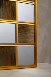 Orsina Stylish Wall Mirror, Wall Mirror With Check Design In Gold Finish ,chic Wall Mirror For Modern Home Decor - thumbnail 4