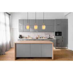 Luminosa Lighting Luminosa Lampigna Bar Pendant Ceiling Light Matt Black Smoke Glass Shade 3X E27 - thumbnail 5