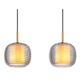 Luminosa Lighting Luminosa Lampigna Bar Pendant Ceiling Light Matt Black Smoke Glass Shade 3X E27 - thumbnail 4