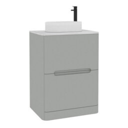 Royal Bathrooms Venice 600mm Dove Grey Freestanding Bathroom Countertop Vanity Unit 2 Drawer With Lyon Basin - thumbnail 7