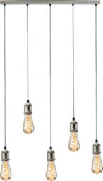 Luminosa Lighting Luminosa Knightsbridge Calla - 230V E27 Vintage 5 Light Bar Pendant - Brushed Chrome - Calvi5Bbc - thumbnail 1