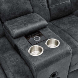 Furnishings For Less UK Juniper Electric Recliner 2 Seater With Usb Cup Holders Grey - thumbnail 5