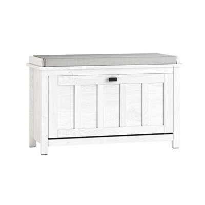 Sobuy Fsr161-W, Hallway Shoe Bench Shoe Rack Shoe Cabinet With Flip-Drawer And Seat Cushion,white,w80Xd30Xh50 - image 1