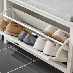 Sobuy Fsr161-W, Hallway Shoe Bench Shoe Rack Shoe Cabinet With Flip-Drawer And Seat Cushion,white,w80Xd30Xh50 - thumbnail 7
