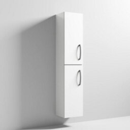 Nuie Athena 300mm Tall Bathroom Cabinet, Gloss & Matt Woodgrain, Double Door With Soft-Close - thumbnail 3