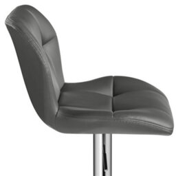 Yaheetech Adjustable Pu Leather Bar Stool With Backrest  - Grey - thumbnail 7
