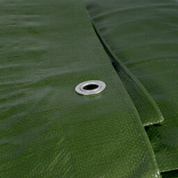 Cost Wise Tough Heavy 220 Gsm Duty Waterproof Green With Brown Reverse Tarpaulin /tarp Cover Sheet/ Extra Eyelets At 50Cm (6M X6M) - thumbnail 5