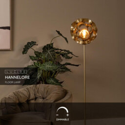 Lucide Hannelore Floor Lamp Diameter 30Cm 1Xe27 - Matt Gold, Brass - thumbnail 2