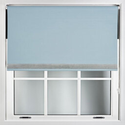 Furnished Diamante Edge Blackout Roller Blinds Made To Measure - Duck Egg Blue (W)180Cm X (L)210Cm - thumbnail 1