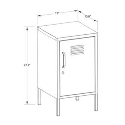 Novogratz Dorel Home Dhp Cache Metal Locker End Table With One Door In Orange - thumbnail 8