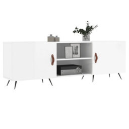 Walplus Tv Cabinet High Gloss White 150X30X50 Cm Engineered Wood - thumbnail 3