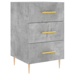 Berkfield Modern Bedside Cabinet Concrete Grey 40X40X66 Cm Engineered Wood - thumbnail 1
