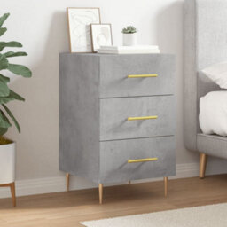 Berkfield Modern Bedside Cabinet Concrete Grey 40X40X66 Cm Engineered Wood - thumbnail 2