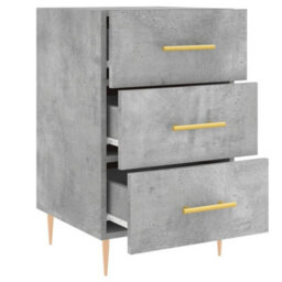 Berkfield Modern Bedside Cabinet Concrete Grey 40X40X66 Cm Engineered Wood - thumbnail 7
