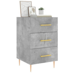 Berkfield Modern Bedside Cabinet Concrete Grey 40X40X66 Cm Engineered Wood - thumbnail 3