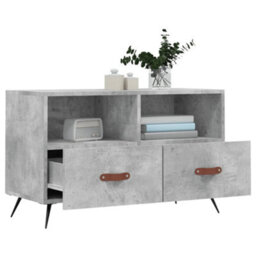 Berkfield Sturdy Tv Cabinet Concrete Grey 80X36X50 Cm Engineered Wood - thumbnail 4