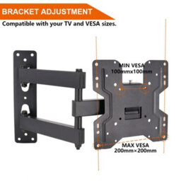 "Sundaze Monitor Tv Wall Mount Bracket Swivel & Tilt For 14"" - 50"" Led Curved Qled Qe 4K Lcd Oled Suhd Uhd" - thumbnail 2