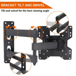 "Sundaze Monitor Tv Wall Mount Bracket Swivel & Tilt For 14"" - 50"" Led Curved Qled Qe 4K Lcd Oled Suhd Uhd" - thumbnail 5