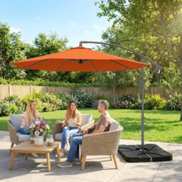Outsunny 3(M) Banana Parasol Cantilever Umbrella Garden W/ Base Weights - thumbnail 9