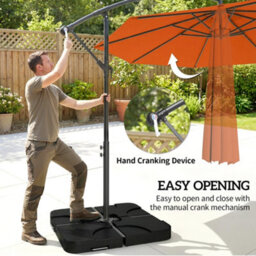 Outsunny 3(M) Banana Parasol Cantilever Umbrella Garden W/ Base Weights - thumbnail 4