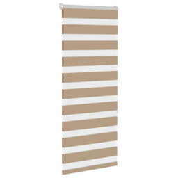 Berkfield Zebra Blind Sand Brown 55X150 Cm Fabric Width 50.9 Cm Polyester - thumbnail 3