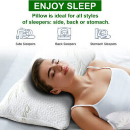 istyle mode Bamboo Memory Foam Bed Pillow Head Neck Support, Anti-Allergy Washable Breathable Cover (Pack Of 2) - thumbnail 5
