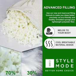 istyle mode Bamboo Memory Foam Bed Pillow Head Neck Support, Anti-Allergy Washable Breathable Cover (Pack Of 2) - thumbnail 6