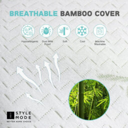istyle mode Bamboo Memory Foam Bed Pillow Head Neck Support, Anti-Allergy Washable Breathable Cover (Pack Of 2) - thumbnail 2