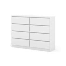 Arte Maja 140Cm Chest Of Drawers - White, Bright Eight-Drawer Storage For Effortless Organisation - thumbnail 2