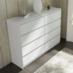 Arte Maja 140Cm Chest Of Drawers - White, Bright Eight-Drawer Storage For Effortless Organisation - thumbnail 5