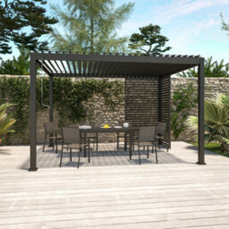 Sweeek. 100Cm Aluminium Shutter For Triomphe Louvered Pergola Shutter Anthracite 93X6X238 Cm - thumbnail 2