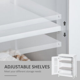 Kleankin Modern Bathroom Cabinet, Freestanding Floor Cabinet With Storage, White - thumbnail 5
