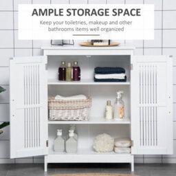 Kleankin Modern Bathroom Cabinet, Freestanding Floor Cabinet With Storage, White - thumbnail 4