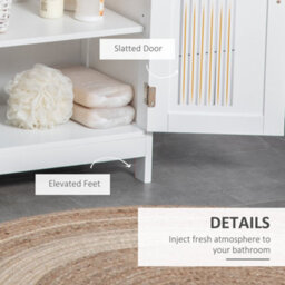 Kleankin Modern Bathroom Cabinet, Freestanding Floor Cabinet With Storage, White - thumbnail 6