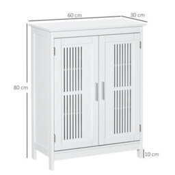 Kleankin Modern Bathroom Cabinet, Freestanding Floor Cabinet With Storage, White - thumbnail 3